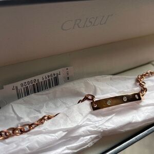 CRISLU 925 Sterling silver 18K Gold handset cubic zirconia